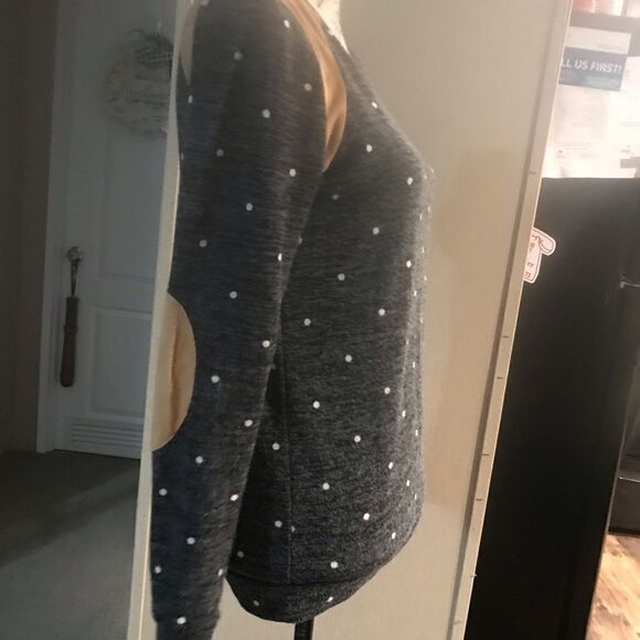 Simply Gray Brown Polka Dot Long Sleeve Top Extra Small - Picture 4 of 11